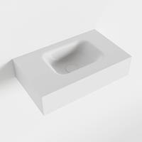 Mondiaz LEX Opbouwwastafel 50x30x12cm 0 kraangaten wasbak rechts Solid Surface Talc mat F52106Talc