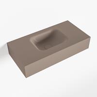 Mondiaz LEX Opbouwwastafel 60x30x12cm 0 kraangaten wasbak midden Solid Surface Smoke mat F52107Smoke