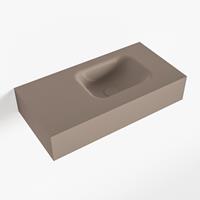 Mondiaz LEX Opbouwwastafel 60x30x12cm 0 kraangaten wasbak rechts Solid Surface Smoke mat F52109Smoke
