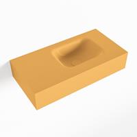 Mondiaz LEX Opbouwwastafel 60x30x12cm 0 kraangaten wasbak rechts Solid Surface mat F52109Ocher