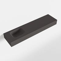 Mondiaz LEX Opbouwwastafel 120x30x12cm 0 kraangaten wasbak links Solid Surface Dark grey mat F52126Dark_grey