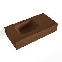 Mondiaz LEX Opbouwwastafel 60x30x12cm 0 kraangaten wasbak links Solid Surface mat F52108Rust
