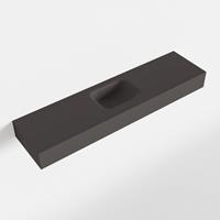 Mondiaz LEX Opbouwwastafel 120x30x12cm 0 kraangaten wasbak midden Solid Surface Dark grey mat F52125Dark_grey