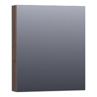 Saniclass Plain Spiegelkast 59x70x15cm Black Oak Linksdraaiend SK-PL60LBO
