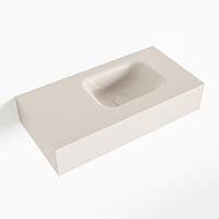 Mondiaz LEX Opbouwwastafel 60x30x12cm 0 kraangaten wasbak rechts Solid Surface Linen mat F52109Linen