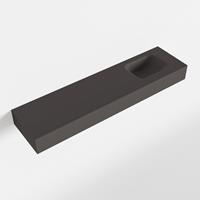 Mondiaz LEX Opbouwwastafel 120x30x12cm 0 kraangaten wasbak rechts Solid Surface Dark grey mat F52127Dark_grey