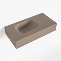Mondiaz LEX Opbouwwastafel 60x30x12cm 0 kraangaten wasbak links Solid Surface Smoke mat F52108Smoke