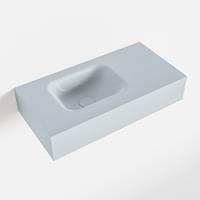 Mondiaz LEX Opbouwwastafel 60x30x12cm 0 kraangaten wasbak links Solid Surface Clay mat F52108Clay