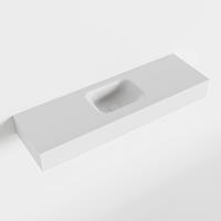 Mondiaz LEX Opbouwwastafel 100x30x12cm 0 kraangaten wasbak midden Solid Surface Talc mat F52119Talc