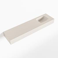 Mondiaz LEX Opbouwwastafel 120x30x12cm 0 kraangaten wasbak rechts Solid Surface Linen mat F52127Linen