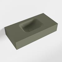 Mondiaz LEX Opbouwwastafel 60x30x12cm 0 kraangaten wasbak midden Solid Surface Army mat F52107Army