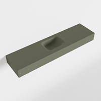 Mondiaz LEX Opbouwwastafel 120x30x12cm 0 kraangaten wasbak midden Solid Surface Army mat F52125Army