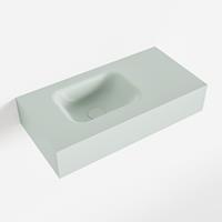 Mondiaz LEX Opbouwwastafel 60x30x12cm 0 kraangaten wasbak links Solid Surface Greey mat F52108Greey