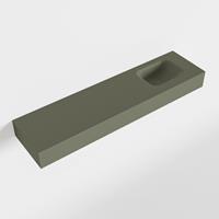 Mondiaz LEX Opbouwwastafel 120x30x12cm 0 kraangaten wasbak rechts Solid Surface Army mat F52127Army