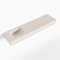Mondiaz LEX Opbouwwastafel 120x30x12cm 0 kraangaten wasbak links Solid Surface Linen mat F52126Linen