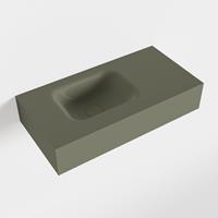 Mondiaz LEX Opbouwwastafel 60x30x12cm 0 kraangaten wasbak links Solid Surface Army mat F52108Army