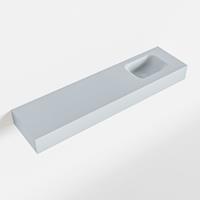 Mondiaz LEX Opbouwwastafel 120x30x12cm 0 kraangaten wasbak rechts Solid Surface Clay mat F52127Clay