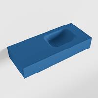 Mondiaz LEX Opbouwwastafel 70x30x12cm 0 kraangaten wasbak rechts Solid Surface mat F52112Jeans
