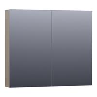 Saniclass Plain Spiegelkast 80x70x15cm Hoogglans Taupe SK-PL80HT