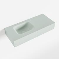 Mondiaz LEX Opbouwwastafel 70x30x12cm 0 kraangaten wasbak links Solid Surface Greey mat F52111Greey