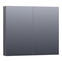 Saniclass Plain Spiegelkast 80x70x15cm Hoogglans Grijs SK-PL80HG