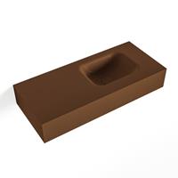 Mondiaz LEX Opbouwwastafel 70x30x12cm 0 kraangaten wasbak rechts Solid Surface mat F52112Rust