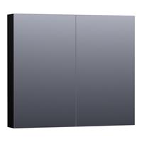 Saniclass Plain Spiegelkast 80x70x15cm Hoogglans Zwart SK-PL80HZ