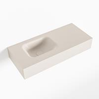 Mondiaz LEX Opbouwwastafel 70x30x12cm 0 kraangaten wasbak links Solid Surface Linen mat F52111Linen