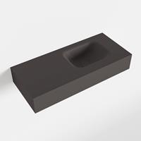 Mondiaz LEX Opbouwwastafel 70x30x12cm 0 kraangaten wasbak rechts Solid Surface Dark grey mat F52112Dark_grey