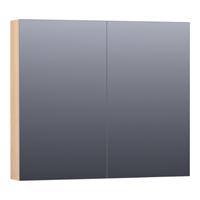 Saniclass Plain Spiegelkast 80x70x15cm Smoked Oak SK-PL80SO