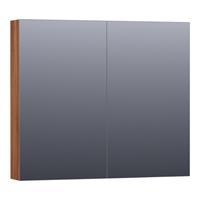 Saniclass Plain Spiegelkast 80x70x15cm Natural Walnut SK-PL80NWA
