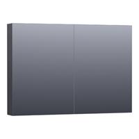 Saniclass Plain Spiegelkast 99x70x15cm Black Wood SK-PL100BW