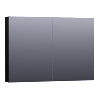 Saniclass Plain Spiegelkast 99x70x15cm Hoogglans Zwart SK-PL100HZ