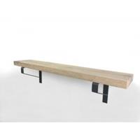 Wood Brothers Eiken wandplank massief recht 100 cm op 30 cm diepe plankdragers