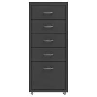 vidaXL Aktenschrank Aktenschrank mit Rollen Anthrazit 28x41x69 cm Metall