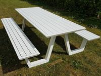 Mobistoxx Picknicktafel BOLERO 240 cm aluminium wit