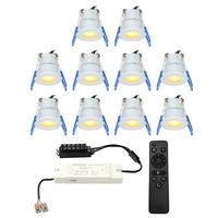 HOFTRONICâ¢ Complete veranda set 10x3W dimbare Milano LED inbouwspots IP65