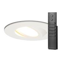 HOFTRONIC™ Set van 8 stuks LED inbouwspots Napels IP65 8 Watt 2700K dimbaar 360° kantelbaar wit incl. afstandsbediening