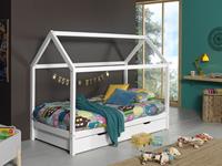 Mobistoxx Huisbed DALLY 90x200 cm witte pijnboom met bedlade