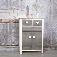 MUCOLA Schrank Sideboard Kommode Anrichte Highboard Beistellschrank weiß grau Shabby