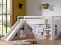 Mobistoxx Bed ALIZE met glijbaan 90x200 cm witte pijnboom tent Princess II