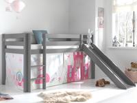 Mobistoxx Bed ALIZE met glijbaan 90x200 cm grijs pijnboom tent Princess