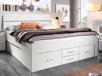 Mobistoxx Bed SCARLETT 180x200 cm wit met zes lades met hoofdeinde zonder led