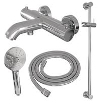 Brauer Chrome Edition badthermostaat met badset en glijstang - 3 standen handdouche - chroom