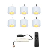 HOFTRONICâ¢ Complete set 6x3W dimbare LED in/opbouwspots Navarra IP44