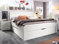 Mobistoxx Bed SCARLETT 180x200 cm wit met drie lades met hoofdeinde met led