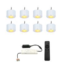 HOFTRONICâ¢ Complete set 8x3W dimbare LED in/opbouwspots Navarra IP44