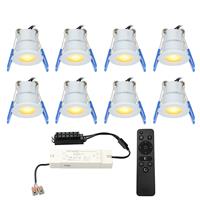 HOFTRONICâ¢ Complete veranda set 8x3W dimbare Milano LED inbouwspots IP65