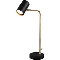 BES LED Led Tafellamp - Tafelverlichting - Trion Milona - Gu10 Fitting - Rond at Zwart/goud - Aluminium