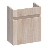 Saniclass Solution Fonteinonderkast - 40x45x22cm - 1 rechtsdraaiende deur - doorlopende lamellen - geborsteld hout - white oak FO-SLRWO